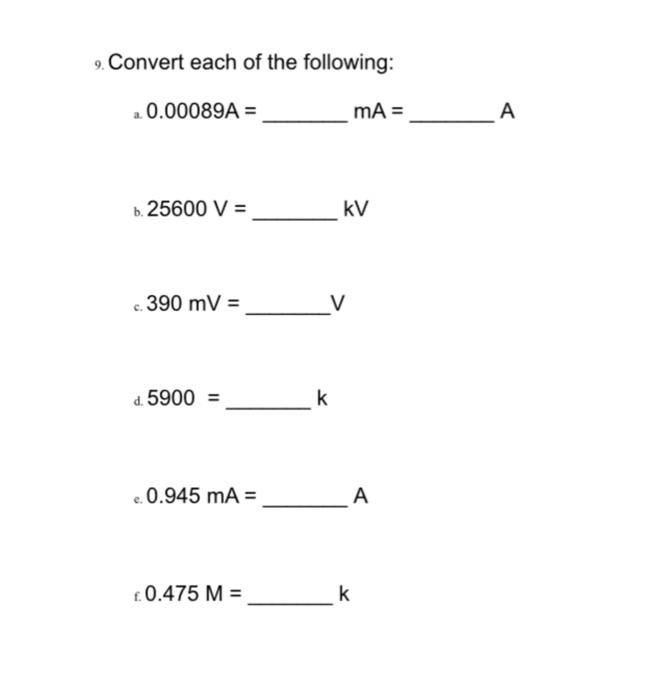 Solved Convert Each Of The Following A 000089a Ma Chegg Com