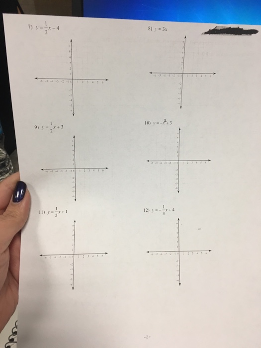 Solved Graphing Linear Equations Using A Table Of Values