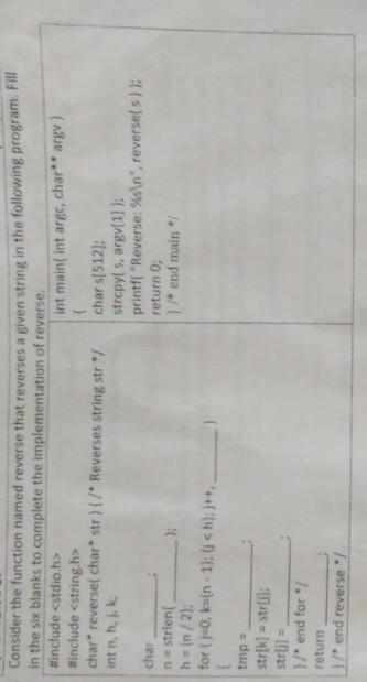 Consider The Function Named Reverse That Reverses A Chegg Com