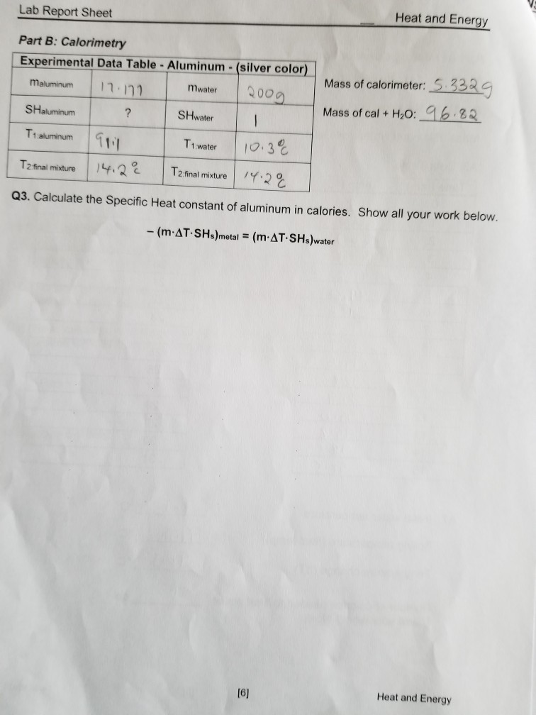 The Post Includes Lab Results From The Experiment Chegg 