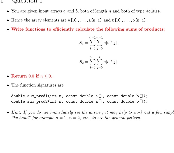 Solved Ouestion T You Are Given Input Arrays A And B Chegg Com