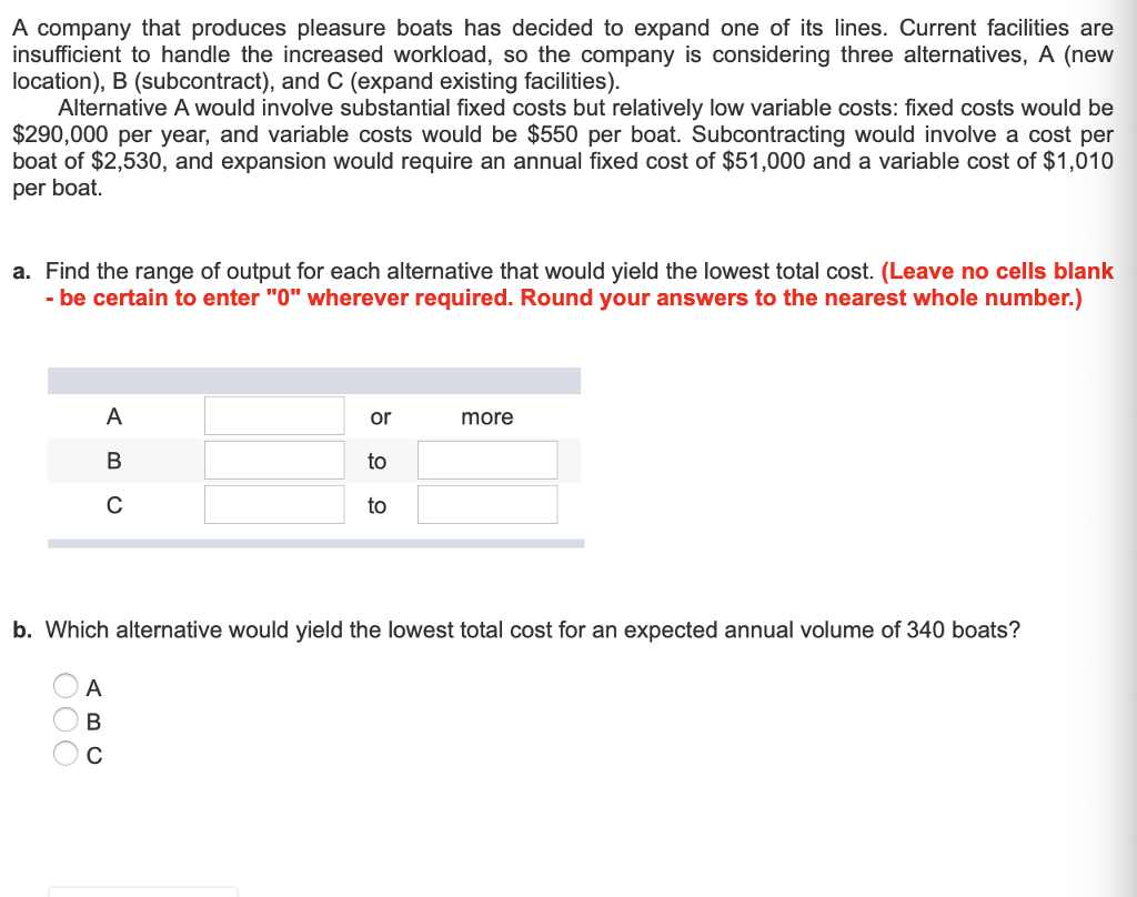 A Pany That Produces Pleasure Boats Has Decided To Chegg 
