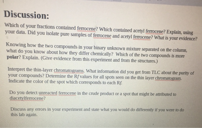 What percent of ferrocene is unreacted show calculation picture