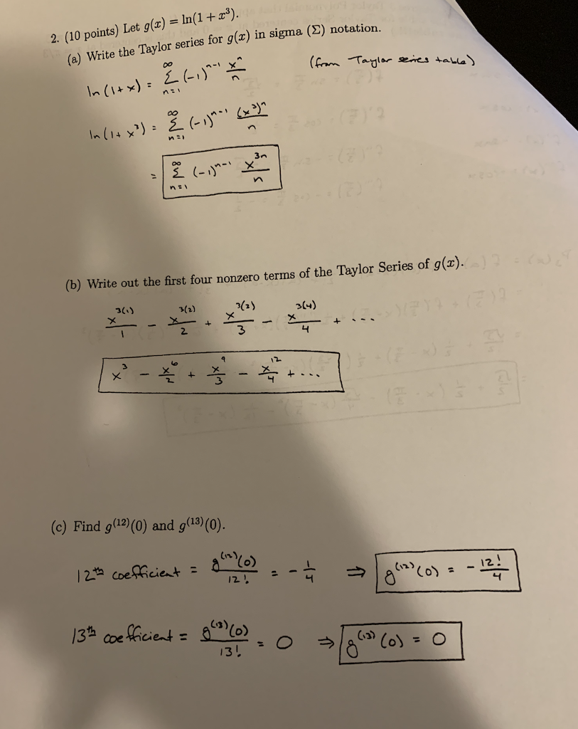 Solved 2 10 Points Let G X Ln 1 P E Write The T Chegg Com