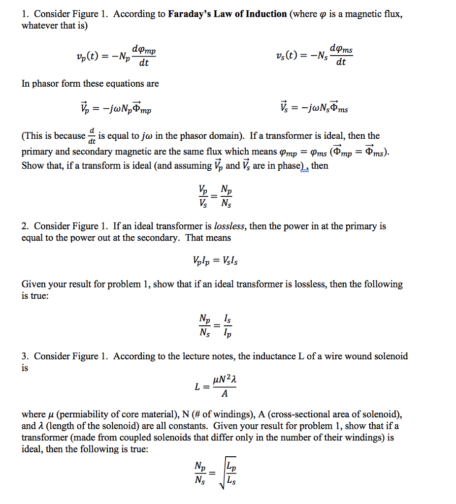 Solved 1 Consider Figure 1 According To Faraday S Law O Chegg Com