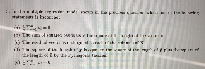 Solved 3 In The Multiple Regression Model Shown In The P Chegg Com