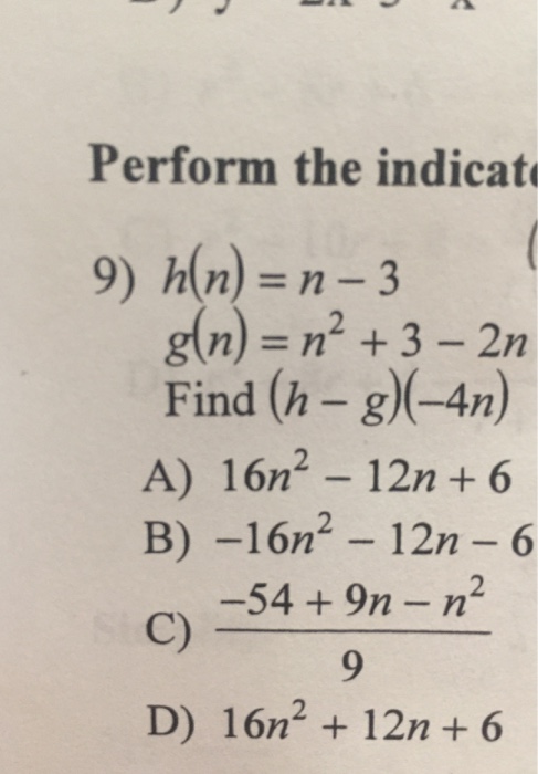 Solved Perform The Indicat 9 H N N 3 N N2 3 2n F Chegg Com