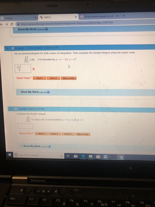 Solved Xg Set Up Terated Integrals For Both X Hw152 Dep Chegg Com