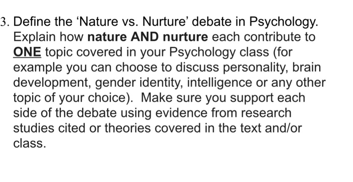 what is the difference between nature and nurture in psychology