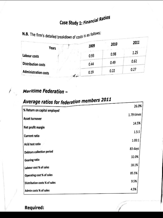 Case study financial ratios image