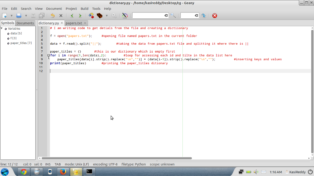 Glossary example in book picture