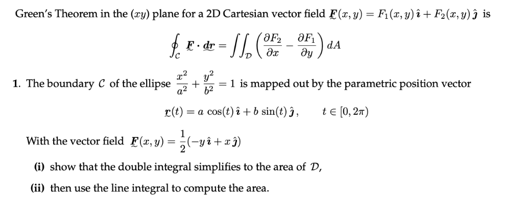 Solved Green S Theorem In The Xy Plane For A 2d Cartesi Chegg Com