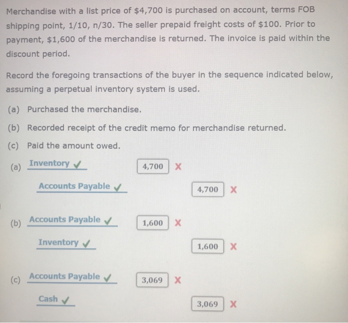 Solved Merchandise With A List Price Of 4 700 Is Purchas Chegg Com