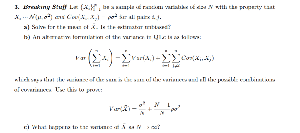 Solved 3 Breaking Stuff Let X Be A Sample Of Random Var Chegg Com