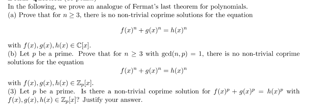 Solved In The Following We Prove An Analogue Of Fermat S Chegg Com