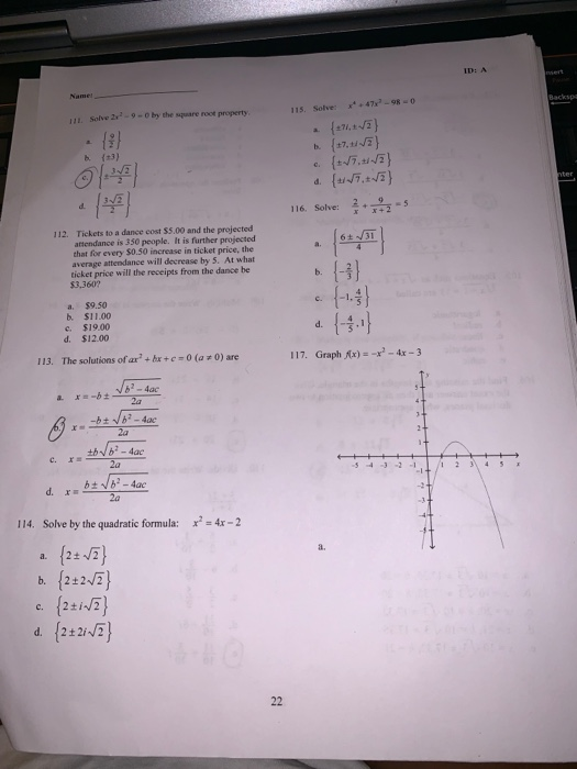 Solved ID A Nsert Names Backspa 47x98 0 115. Solve So