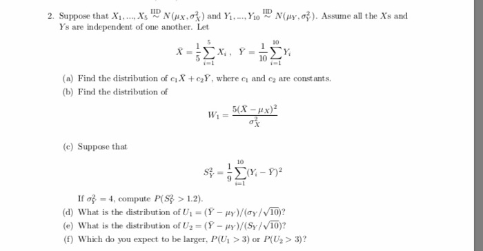 Solved 11d L D 2 Suppose That Xi X5 Nyx S And Yi Y Chegg Com