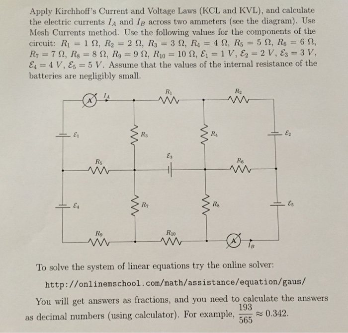 Solved Apply Kirchhoff S Current And Voltage Laws Kcl An Chegg Com