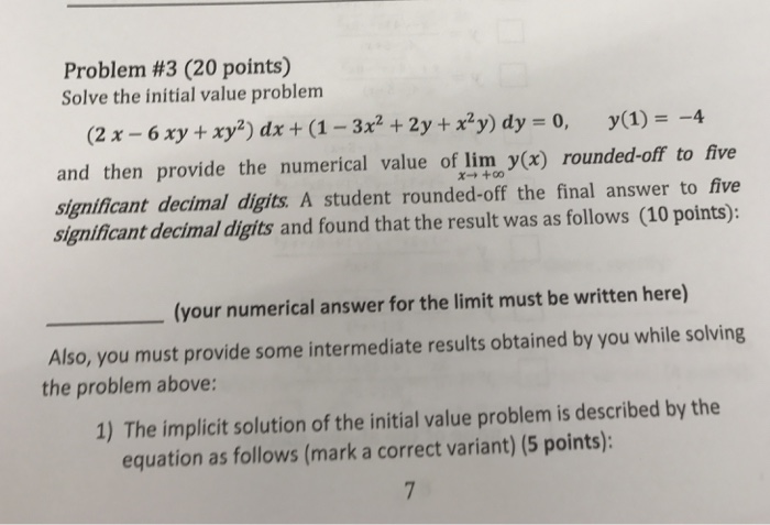 Solved Solve The Initial Value Problem 2x 6 Xy Xy 2 Chegg Com