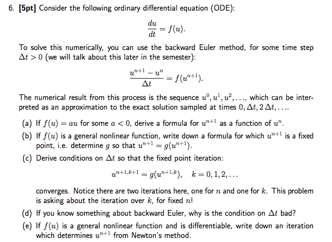 Solved Consider The Following Ordinary Differential Equat Chegg Com