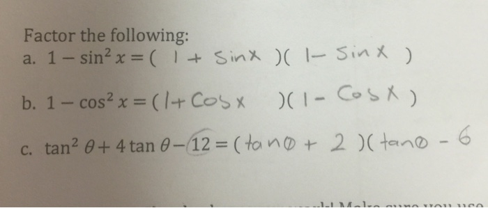 Solved Factor The Following A 1 Sin 2x 1 Sin X Chegg Com