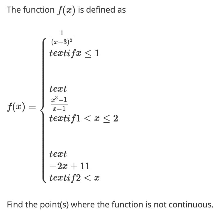 Solved The Function F A Is Defined As X 3 2 Texti Fae Chegg Com