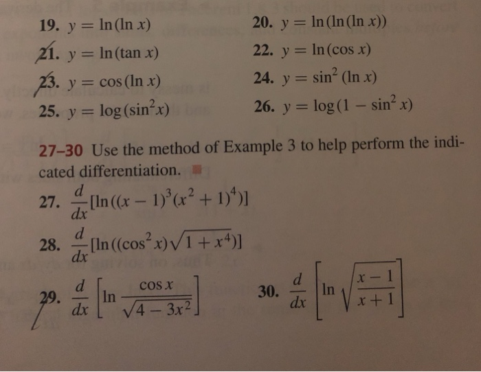 Find Dy Dx For Questions 21 23 And I Need Help In The Chegg Com