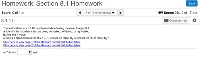 Solved The Test Statistic Of Zequals 1 80 Is Obtained Whe Chegg Com