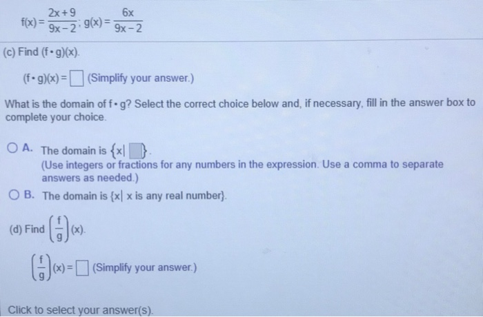 Solved For The Given Functions F And G Complete Parts A Chegg Com