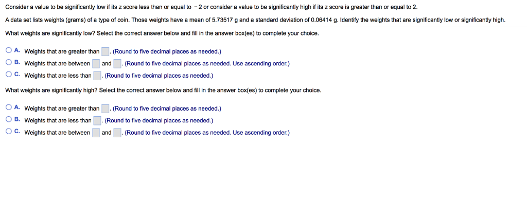 Solved Consider A Value To Be Significantly Low If Its Z Chegg Com