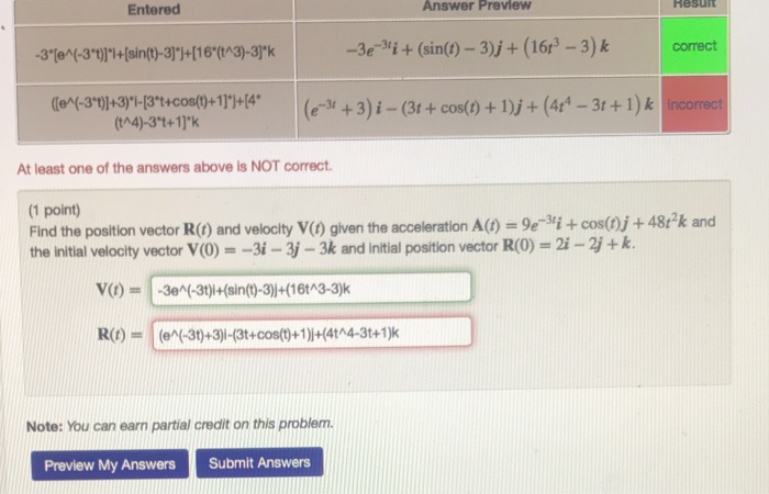 Solved Entered Answer Preview Resu 3e I Sin 3 J 163 Chegg Com