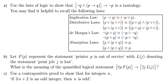 Solved Use The Laws Of Logic To Show That Q P Q Y Chegg Com