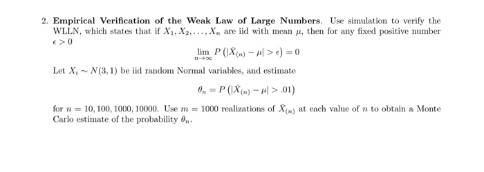 Solved Empirical Verification of the Weak Law of Large