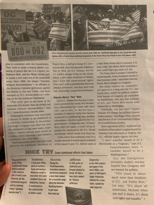 Solved upfront AMERICA'S 51ST STATE Analyze the Article 1. | Chegg.com