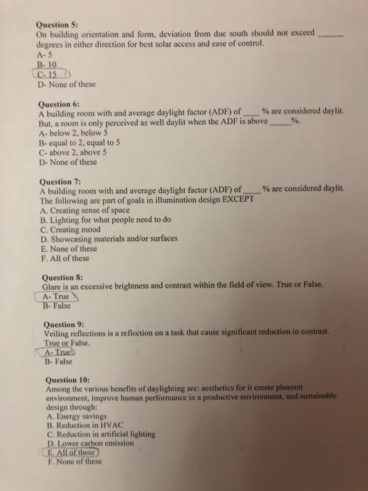 Solved Question 1 Light Penetration For A Room S Typical