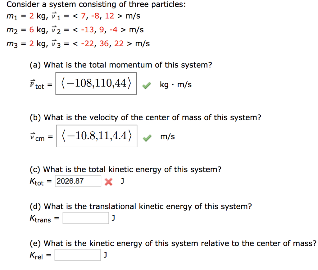 Solved Consider A System Consisting Of Three Particles M1 Chegg Com