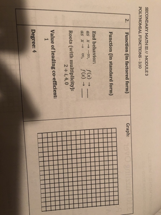Solved Secondary Math U2162 Module 3 Polynomial Functions