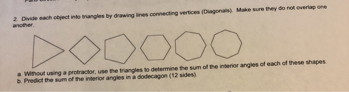 Solved 2 Divide Each Object Into Triangles By Drawing Li