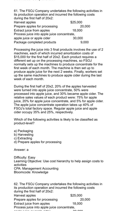 Solved 61 The Fsoj Company Undertakes The Following Chegg Com