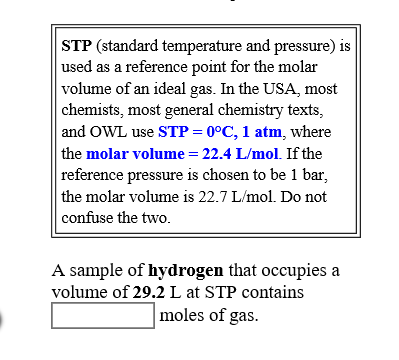 standard molar volume of a gas