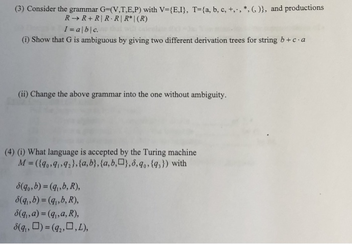 Solved 3 Consider The Grammar G V T E P With V E I Chegg Com