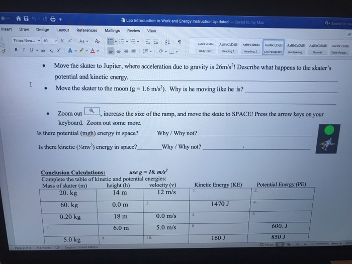 Solved Lab Introduction To Work And Energy Instruction Up Chegg Com