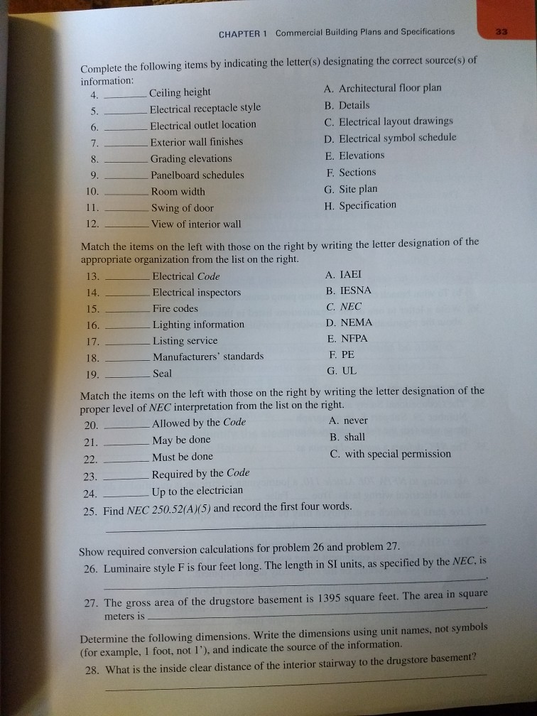 Chapter 1 Commercial Building Plans And Chegg Com