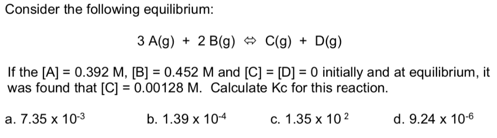 Solved Consider The Following Equilibrium 3 A G 2 B G Chegg Com