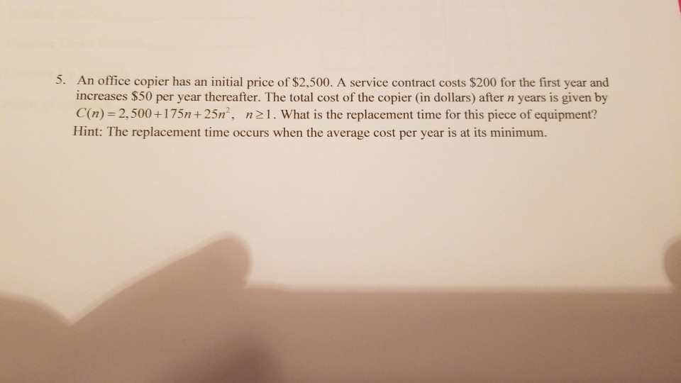 5 An Office Copier Has An Initial Price Of 2 500 A Chegg 