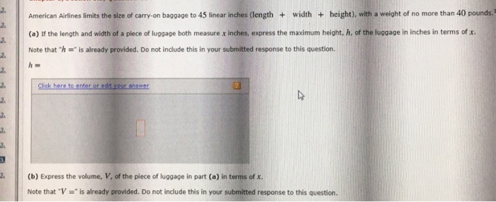 45 linear inches luggage size