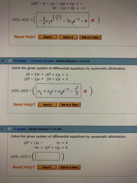 Solved D 1 S 2d 1 Y 3 D 1 X Dy 3 Toe 2e G Chegg Com