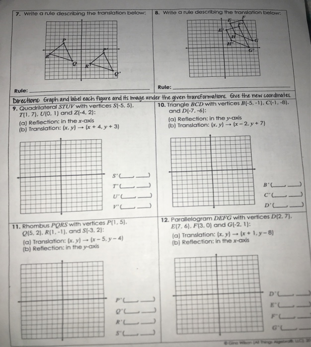 Solved 7. Write a rule describing the translation below: 8. | Chegg.com