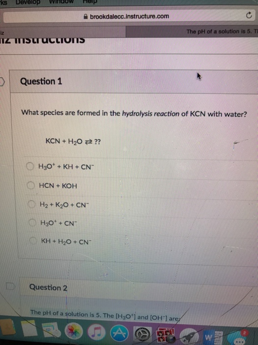 Solved What Species Are Formed In The Hydrolysis Reaction Of Chegg Com