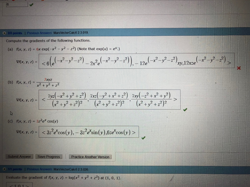 Solved 2 3 Points I Previous Answers Marsvectorcalc6 2 Chegg Com